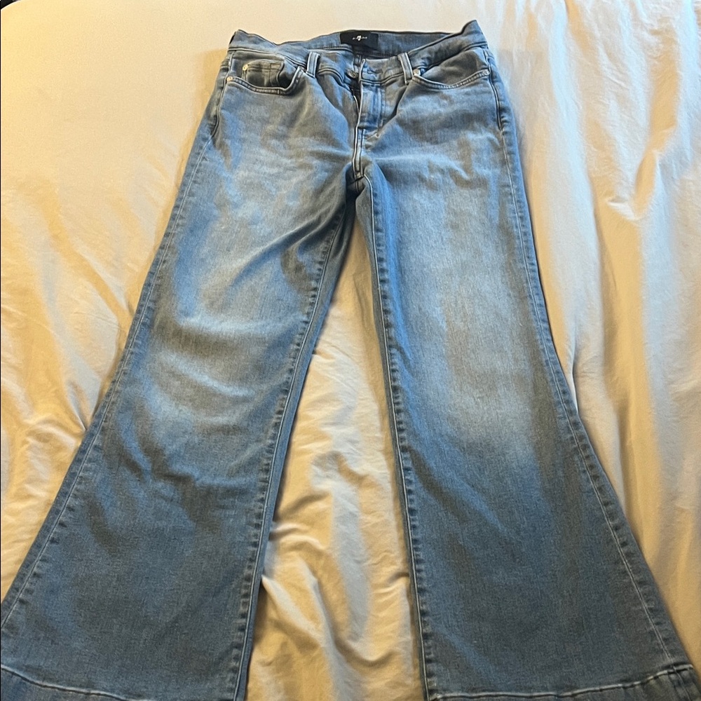 7 For All Mankind Boot Barn Exclusive Light Wash Mid Rise Dojo Trouser Jeans